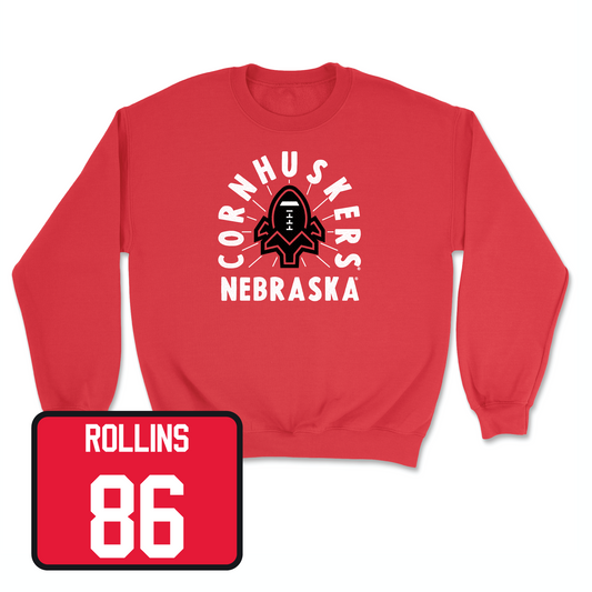 Red Football Cornhuskers Crew Youth Small / Aj Rollins | #86