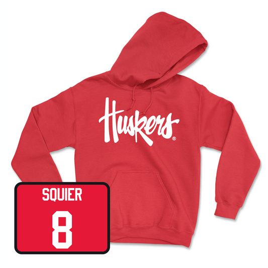 Red Softball Huskers Hoodie Youth Small / Abbie Squier | #8
