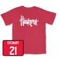 Red Women's Basketball Huskers Tee Youth Small / Annika Stewart | #21
