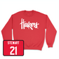 Red Women's Basketball Huskers Crew Youth Large / Annika Stewart | #21