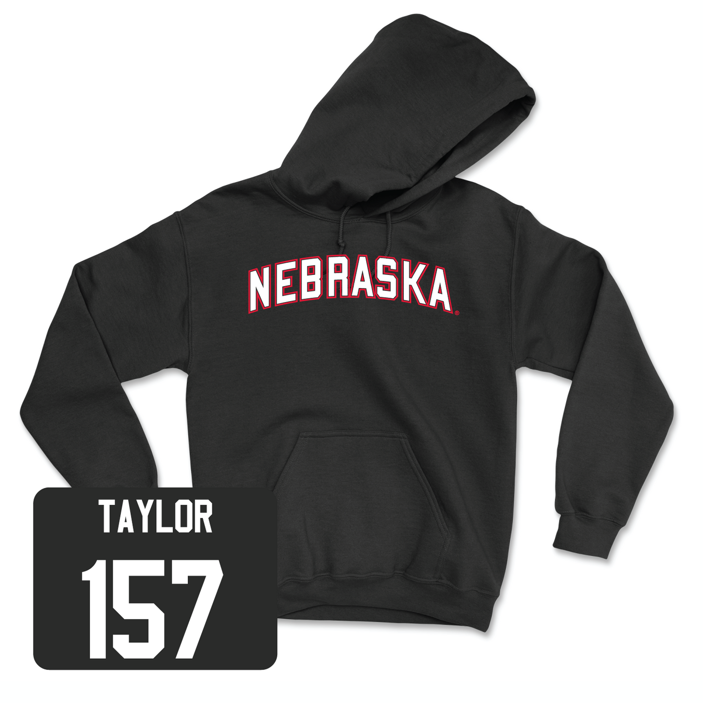 Black Wrestling Nebraska Hoodie Large / Antrell Taylor | #157