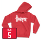 Red Men's Basketball Huskers Hoodie Youth Small / Ahron Ulis | #5
