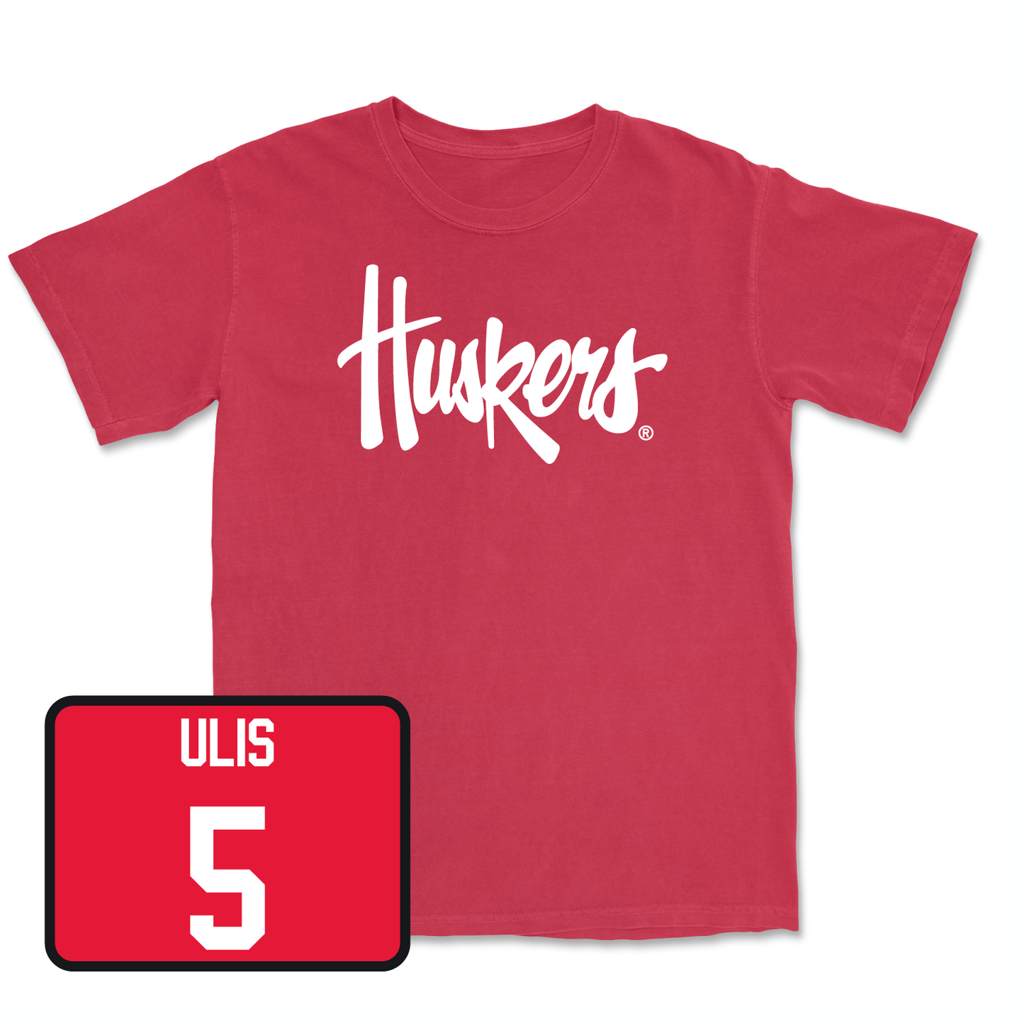 Red Men's Basketball Huskers Tee Youth Large / Ahron Ulis | #5