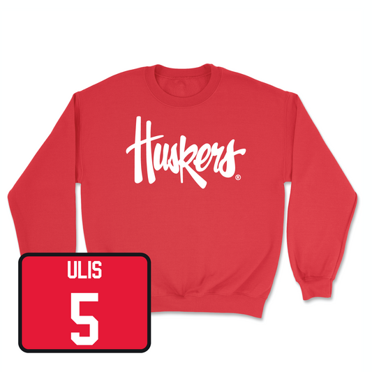 Red Men's Basketball Huskers Crew Youth Small / Ahron Ulis | #5