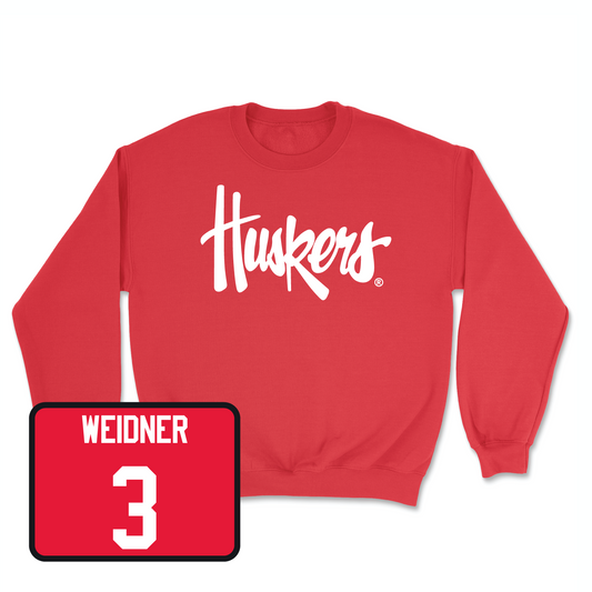 Red Women's Basketball Huskers Crew Youth Small / Allison Weidner | #3