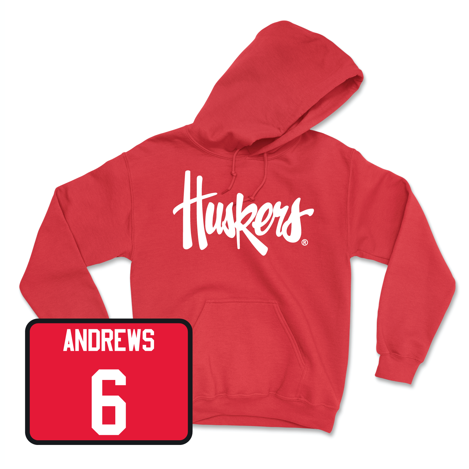 Red Softball Huskers Hoodie Large / Billie Andrews | #6