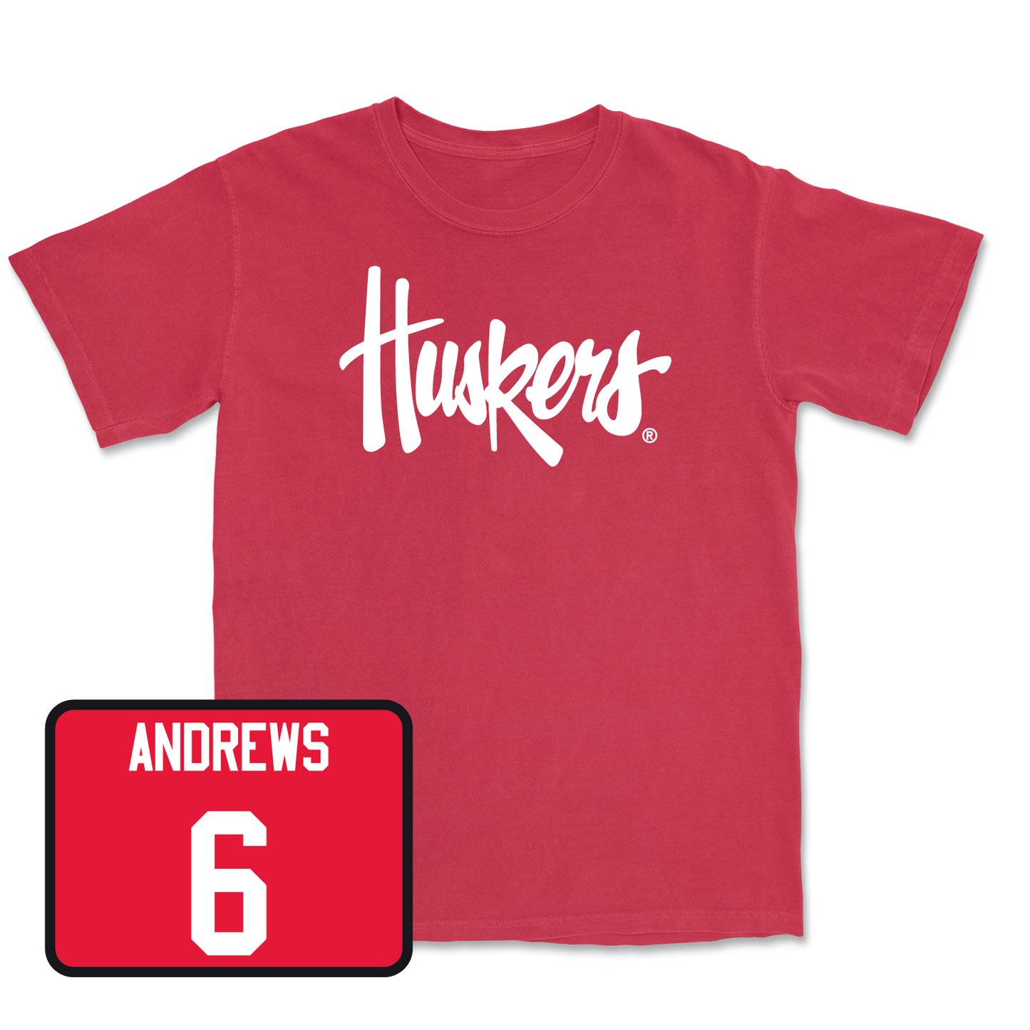 Red Softball Huskers Tee Small / Billie Andrews | #6