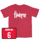 Red Softball Huskers Tee Youth Large / Billie Andrews | #6