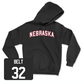 Black Football Nebraska Hoodie 4 4X-Large / Brody Belt | #32