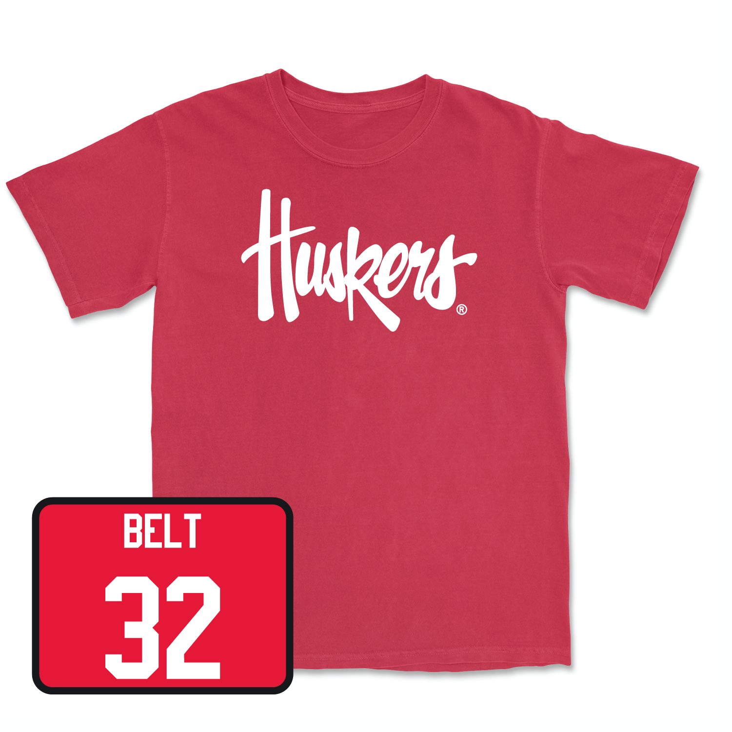 Red Football Huskers Tee 4 Youth Large / Brody Belt | #32