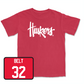 Red Football Huskers Tee 4 Youth Small / Brody Belt | #32