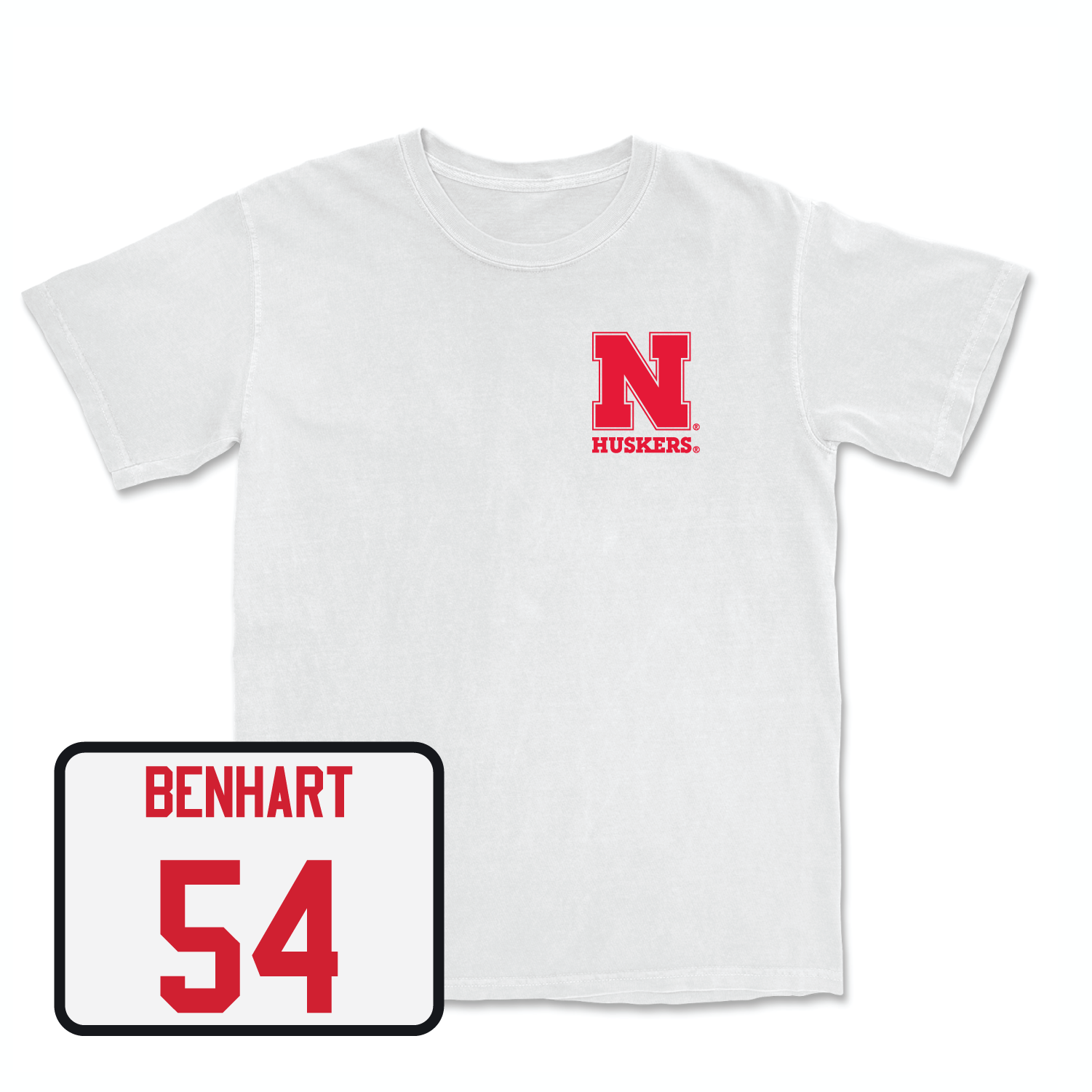 White Football Comfort Colors Tee 6 Youth Large / Bryce Benhart | #54