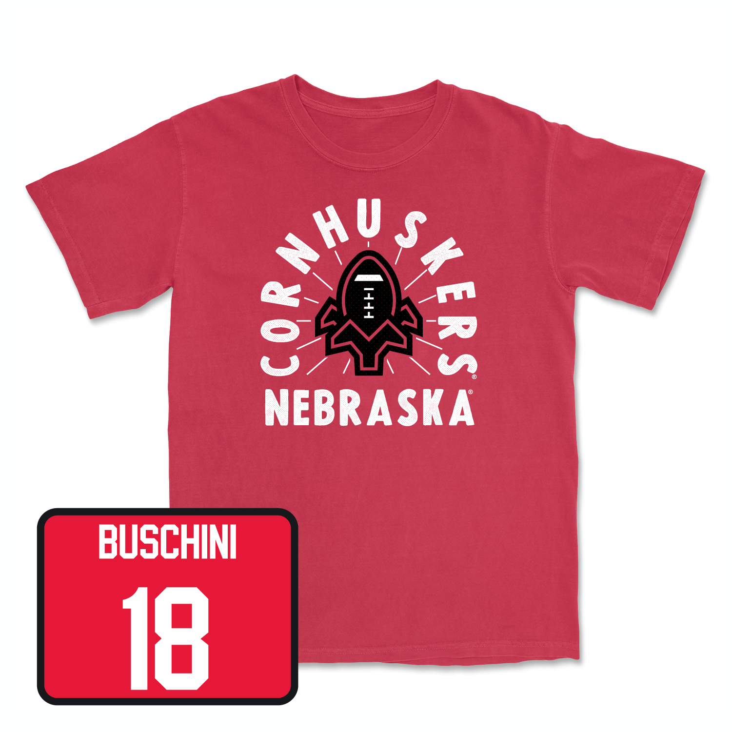 Red Football Cornhuskers Tee 2 2X-Large / Brian Buschini | #18