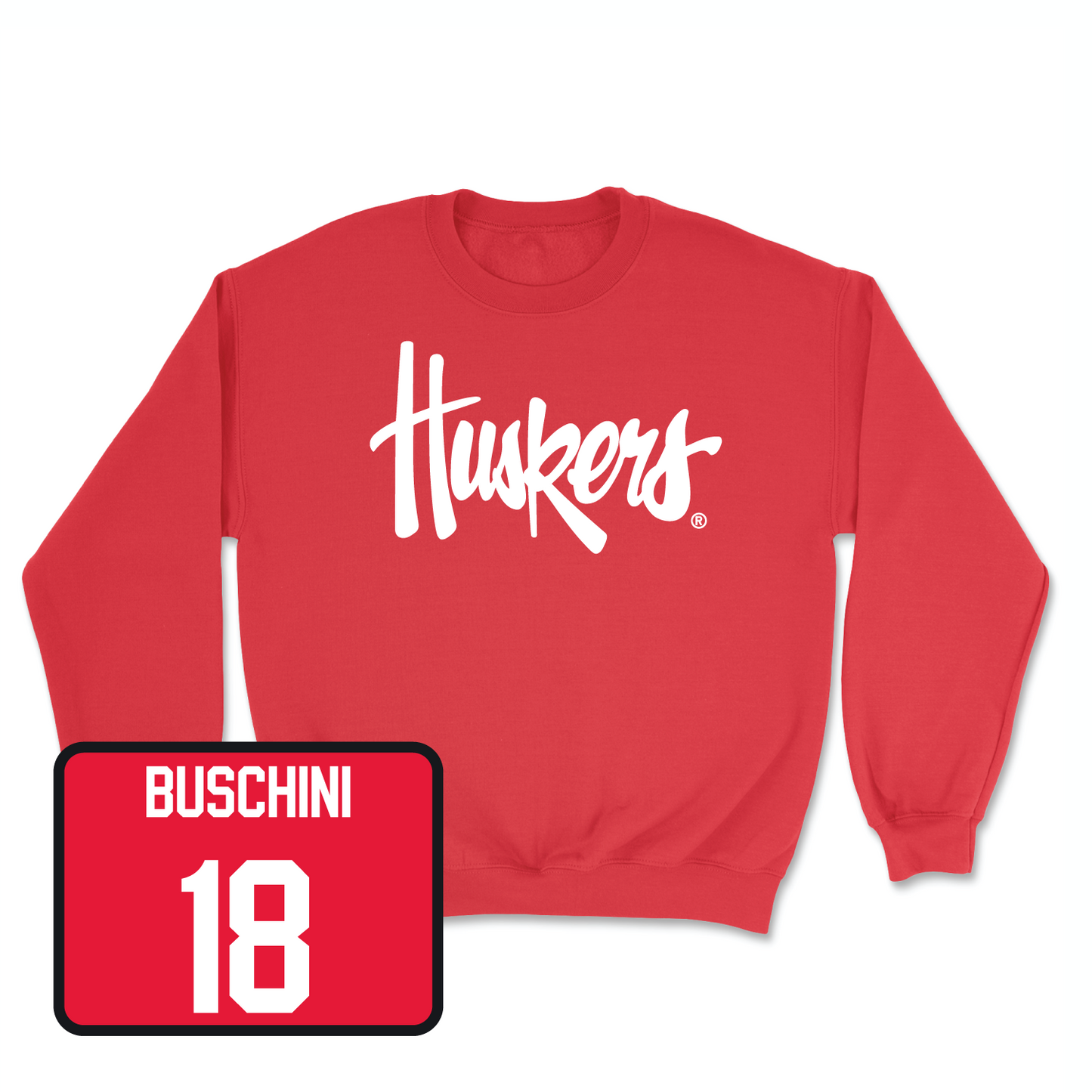 Red Football Huskers Crew 2 Large / Brian Buschini | #18