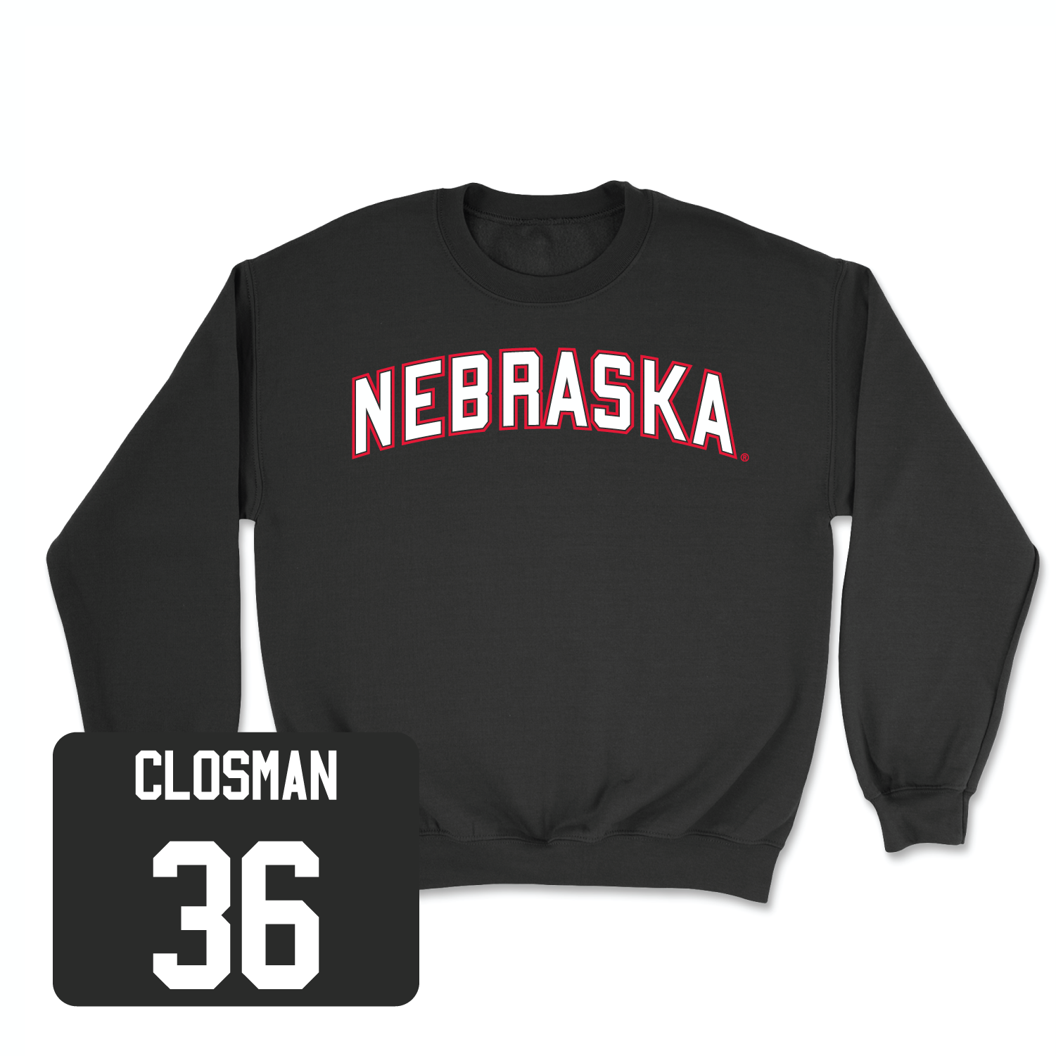 Black Football Nebraska Crew 4 Large / Blake Closman | #36