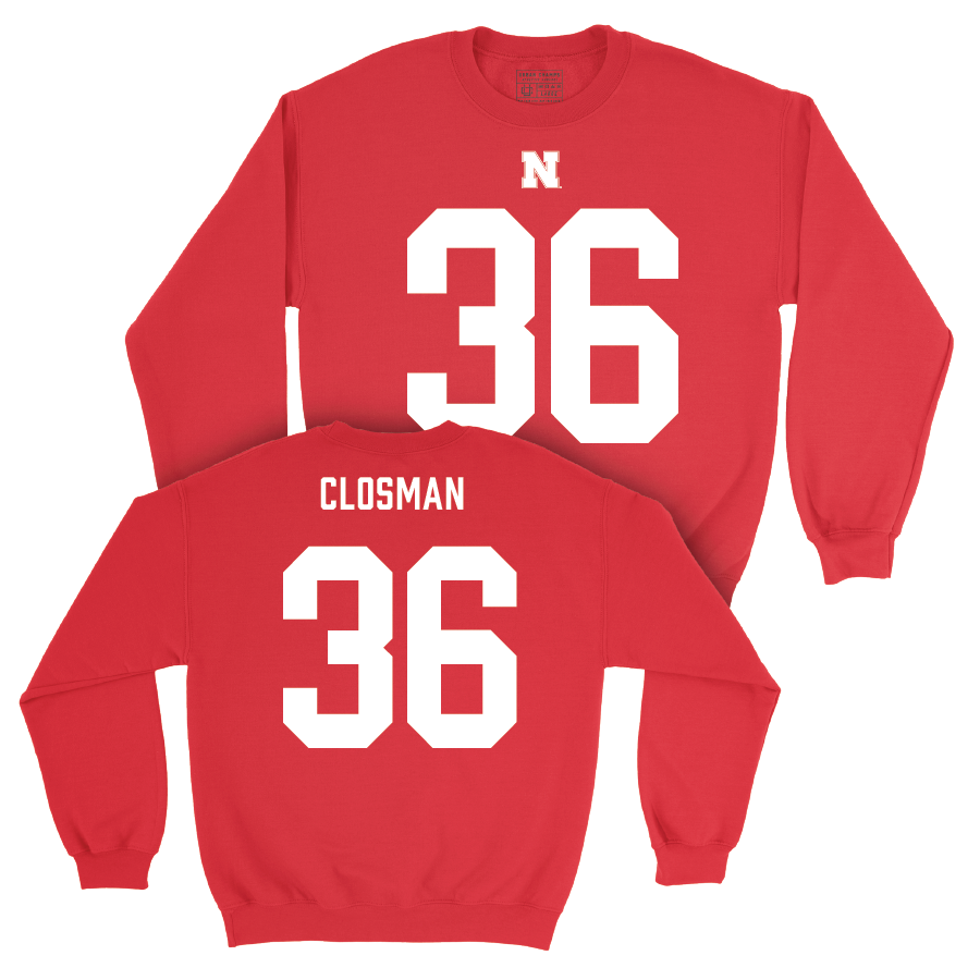 Nebraska Football Red Shirsey Crew - Blake Closman | #36 Youth Small