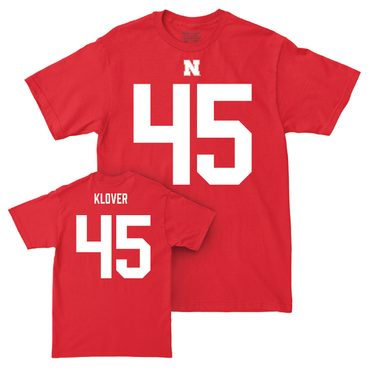 Nebraska Football Red Shirsey Tee - Braden Klover | #45 Youth Small