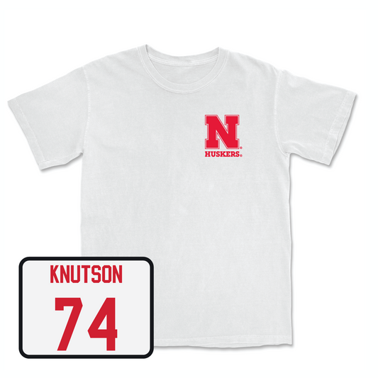 White Football Comfort Colors Tee Youth Small / Brock Knutson | #74