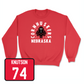 Red Football Cornhuskers Crew Large / Brock Knutson | #74