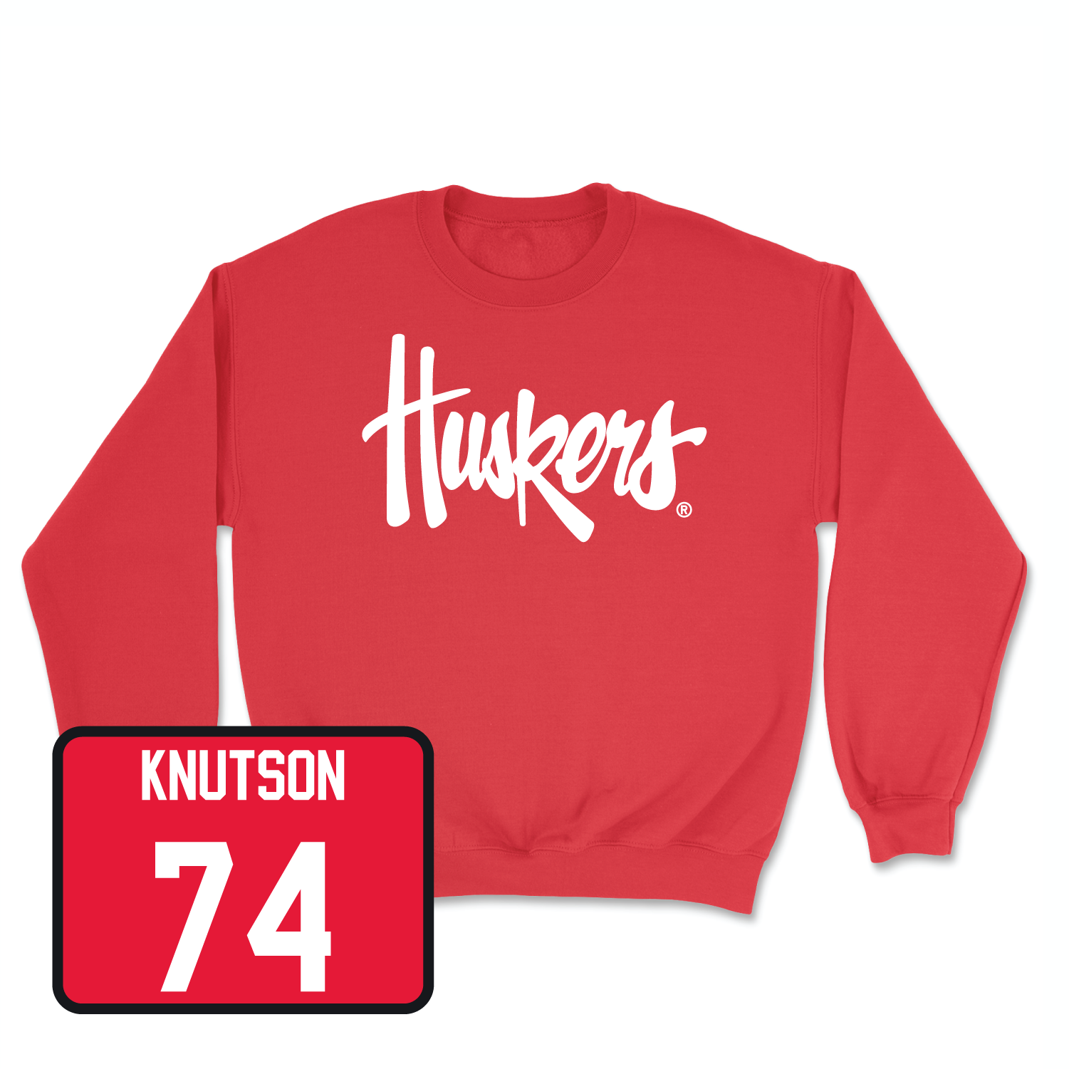 Red Football Huskers Crew Small / Brock Knutson | #74