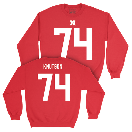 Nebraska Football Red Shirsey Crew - Brock Knutson | #74 Youth Small
