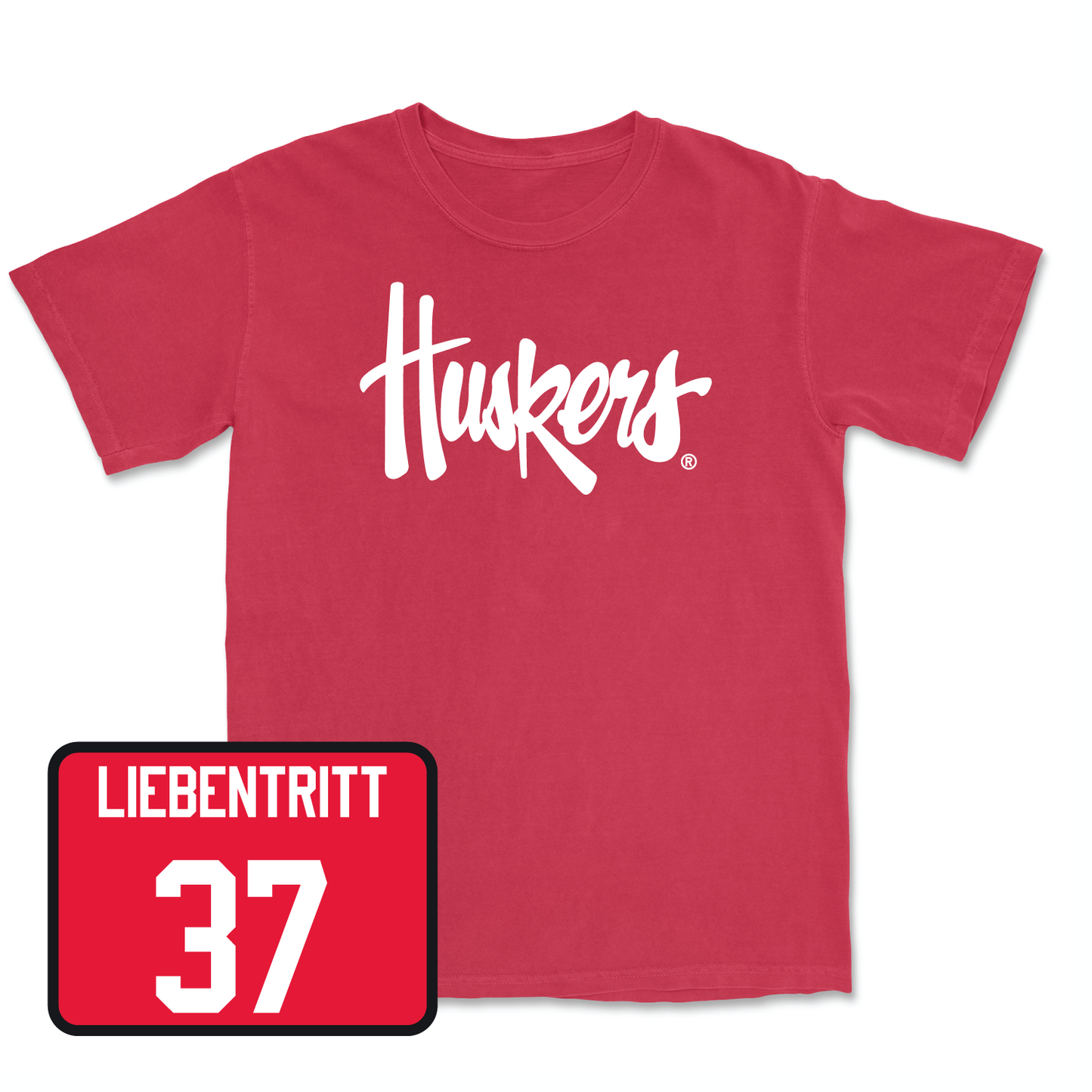 Red Football Huskers Tee Small / Barret Liebentritt | #37