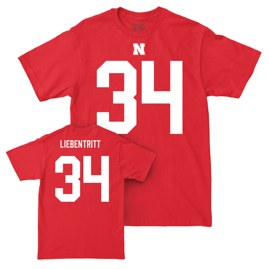 Nebraska Football Red Shirsey Tee - Barret Liebentritt | #34 Youth Small