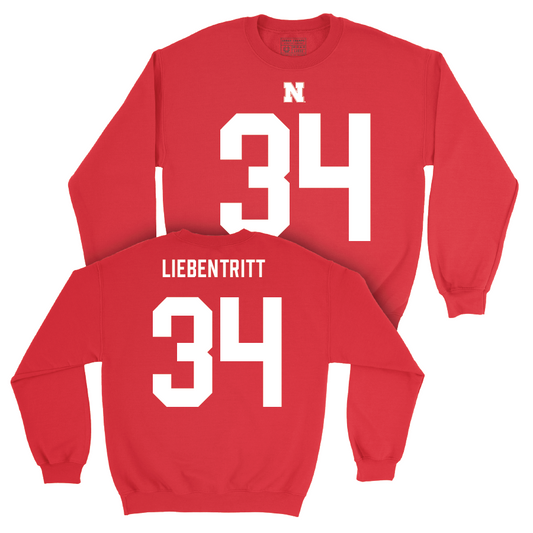 Nebraska Football Red Shirsey Crew - Barret Liebentritt | #34 Youth Small
