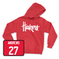 Red Softball Huskers Hoodie Youth Medium / Brooke Andrews | #27