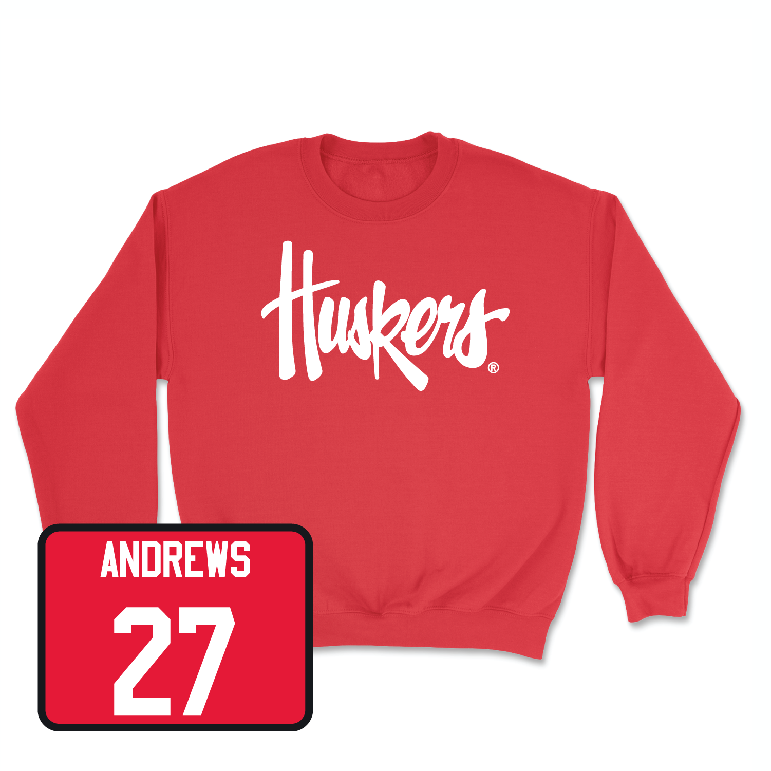 Red Softball Huskers Crew 2X-Large / Brooke Andrews | #27