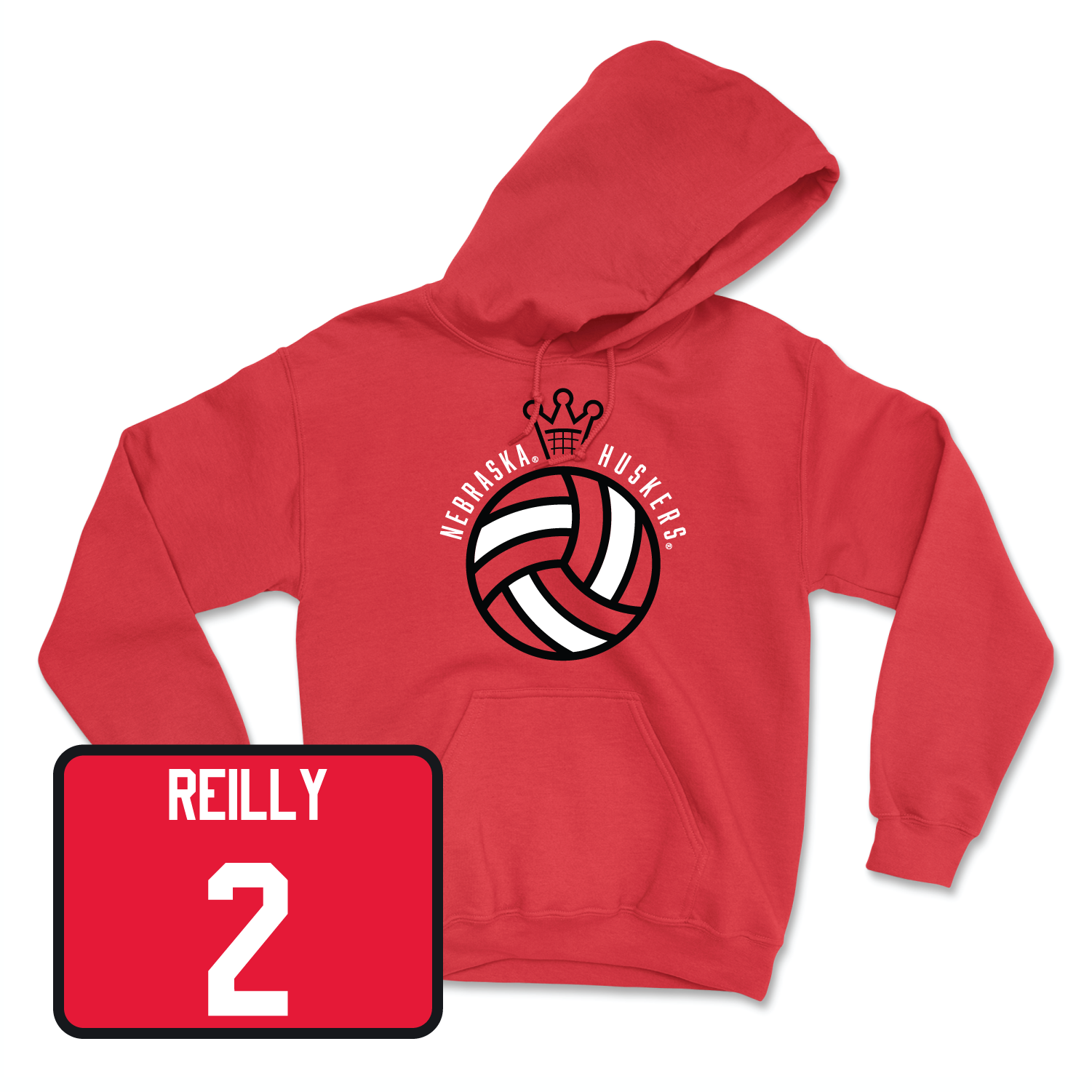 Red Women's Volleyball Crown Hoodie Medium / Bergen Reilly | #2