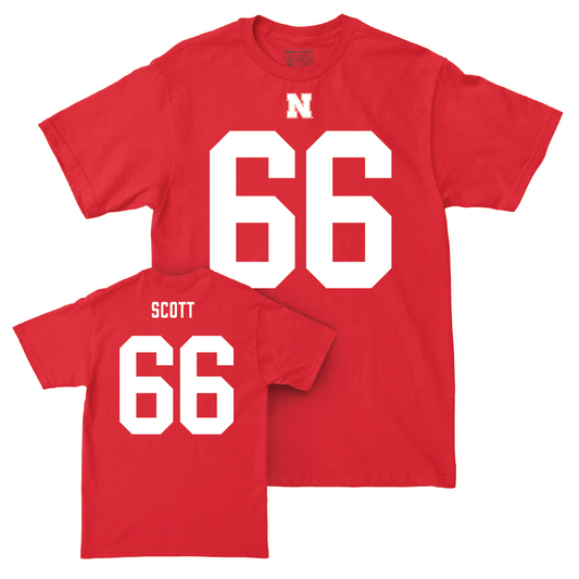 Nebraska Football Red Shirsey Tee - Ben Scott | #66 Youth Small
