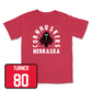 Red Football Cornhuskers Tee Youth Large / Brice Turner | #80