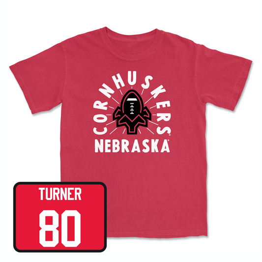 Red Football Cornhuskers Tee Youth Small / Brice Turner | #80