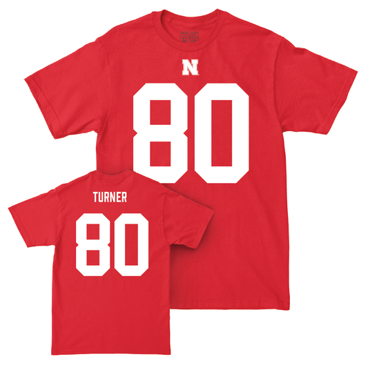 Nebraska Football Red Shirsey Tee - Brice Turner | #80 Youth Small
