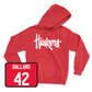 Red Football Huskers Hoodie 10 Youth Small / Cole Ballard | #42