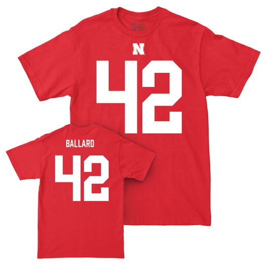 Nebraska Football Red Shirsey Tee - Cole Ballard | #42 Youth Small