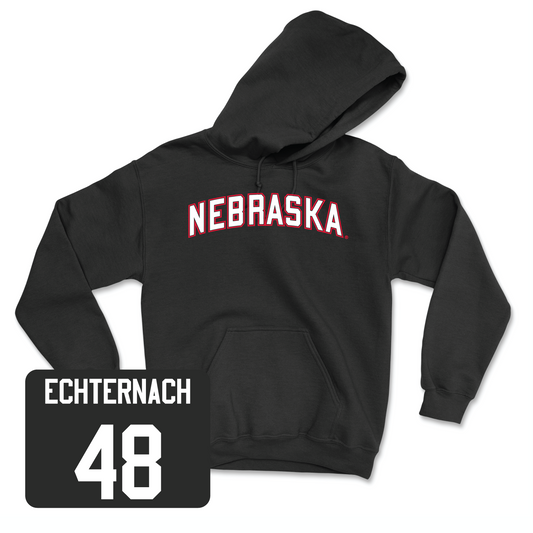 Black Football Nebraska Hoodie Youth Small / Cayden Echternach | #48