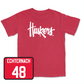 Red Football Huskers Tee Youth Large / Cayden Echternach | #48