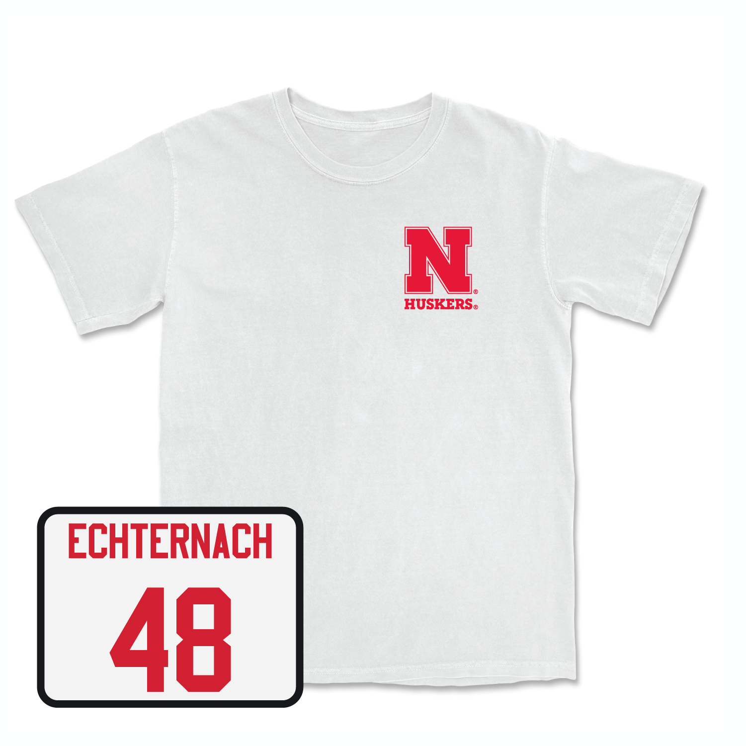 White Football Comfort Colors Tee Youth Large / Cayden Echternach | #48