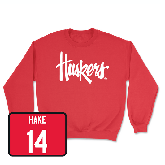 Red Women's Basketball Huskers Crew Youth Small / Callin Hake | #14