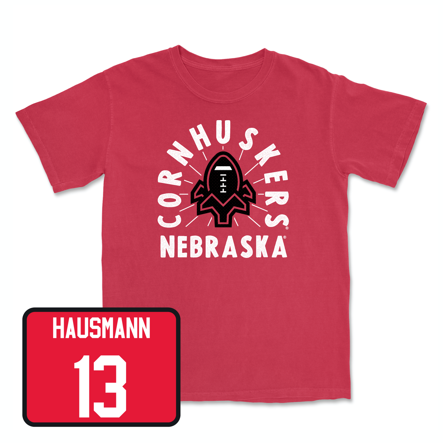 Red Football Cornhuskers Tee 2 2X-Large / Cooper Hausmann | #13
