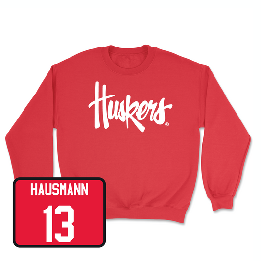 Red Football Huskers Crew 2 Youth Small / Cooper Hausmann | #13