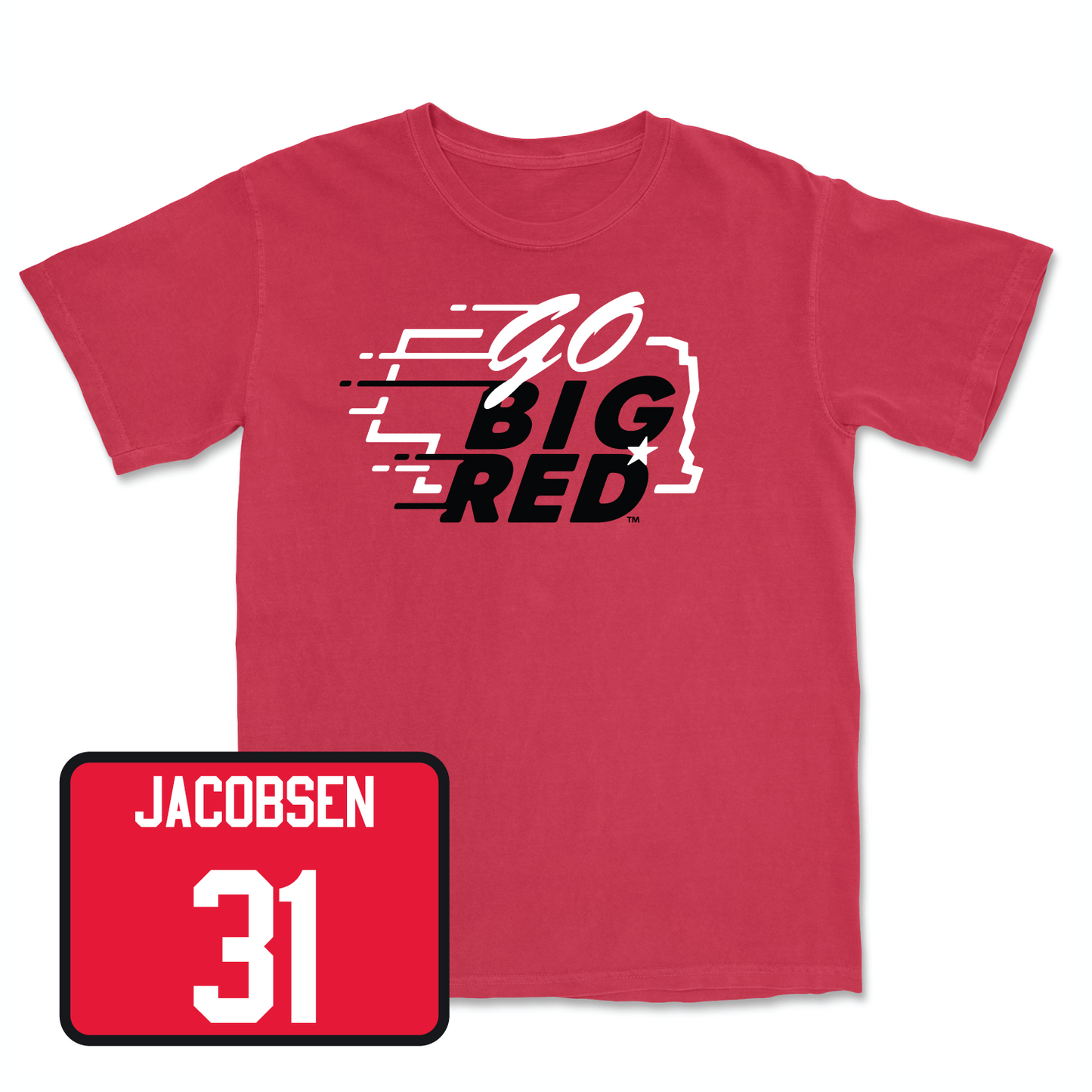 Red Men's Basketball GBR Tee Large / Cale Jacobsen | #31
