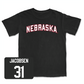Black Men's Basketball Nebraska Tee Medium / Cale Jacobsen | #31