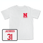 White Men's Basketball Comfort Colors Tee Youth Large / Cale Jacobsen | #31