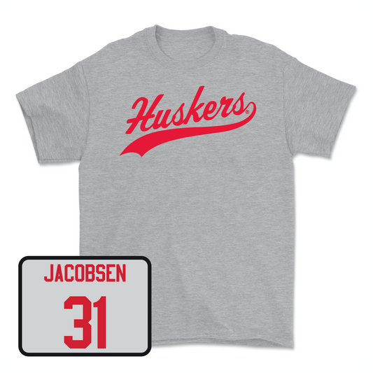 Sport Grey Men's Basketball Script Tee Youth Small / Cale Jacobsen | #31
