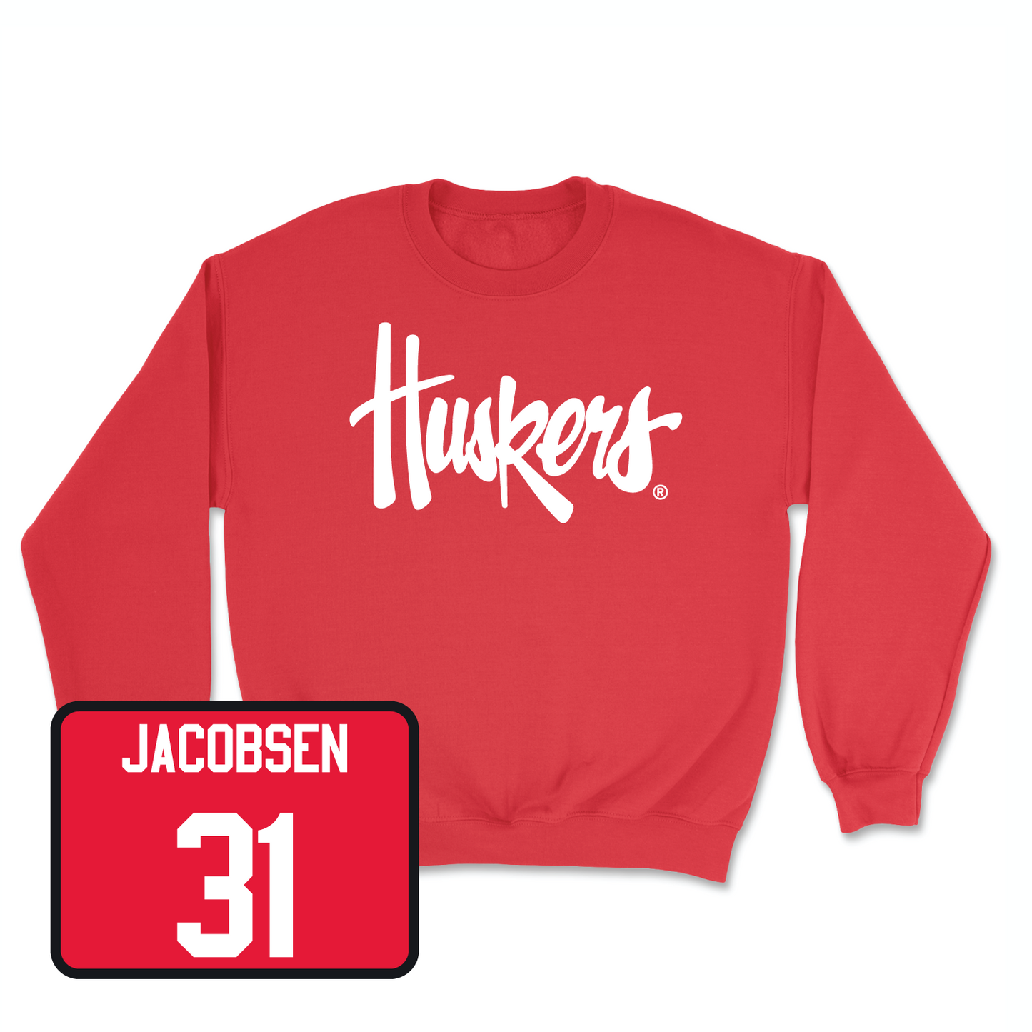 Red Men's Basketball Huskers Crew X-Large / Cale Jacobsen | #31