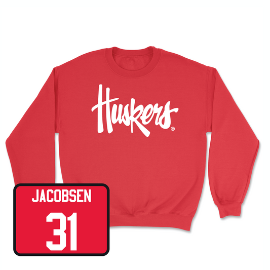 Red Men's Basketball Huskers Crew Youth Small / Cale Jacobsen | #31