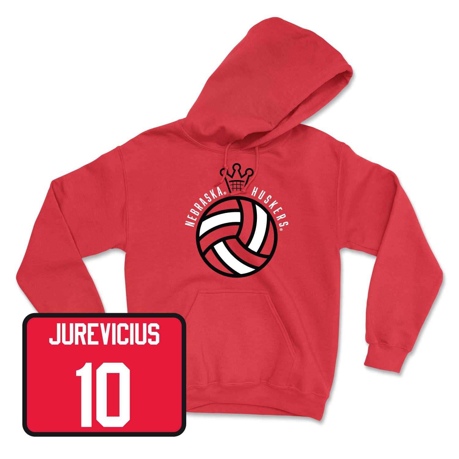 Red Women's Volleyball Crown Hoodie Small / Caroline Jurevicius | #10